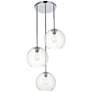 1_Elegant Lighting Baxter 20" Wide Chrome Multi-Light Globe Pendant