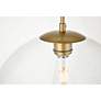 5_Elegant Lighting Baxter 21" Brass 3-Light Modern Glass Globe Pendant more views