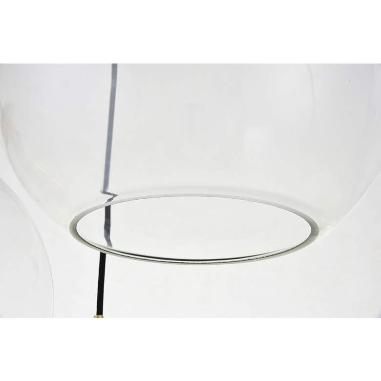 Image 6 Elegant Lighting Baxter 21" Brass 3-Light Modern Glass Globe Pendant more views