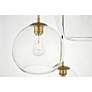 7_Elegant Lighting Baxter 21" Brass 3-Light Modern Glass Globe Pendant more views