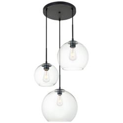 Elegant Lighting Baxter 21" Wide Clear Glass Dome Multi-Light Pendant