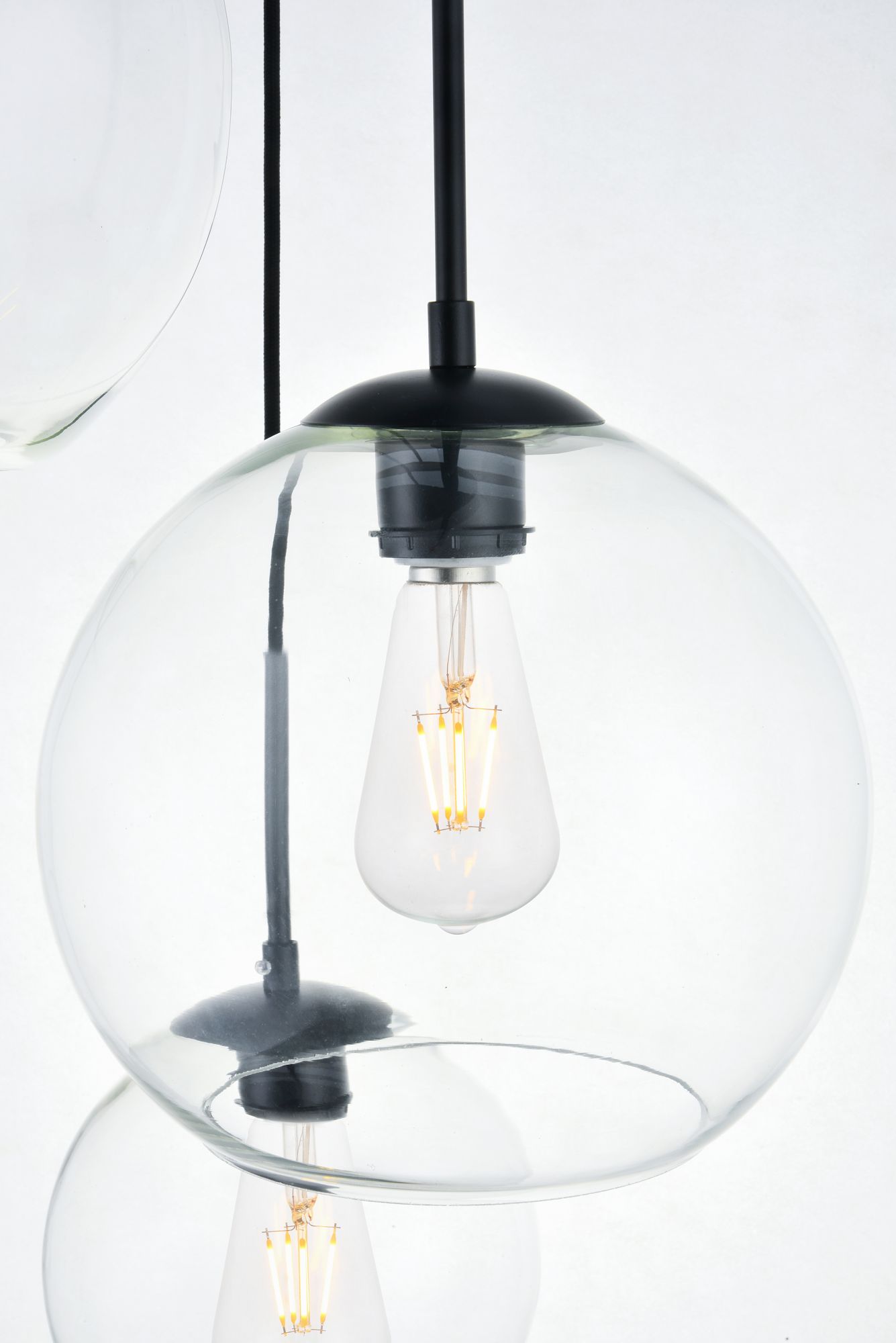 Elegant Lighting Baxter 21" Wide Clear Glass Dome Multi-Light Pendant