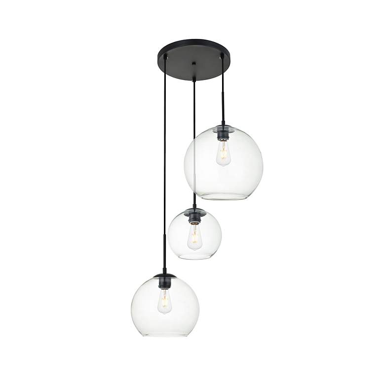 Image 3 Elegant Lighting Baxter 21" Wide Clear Glass Dome Multi-Light Pendant more views