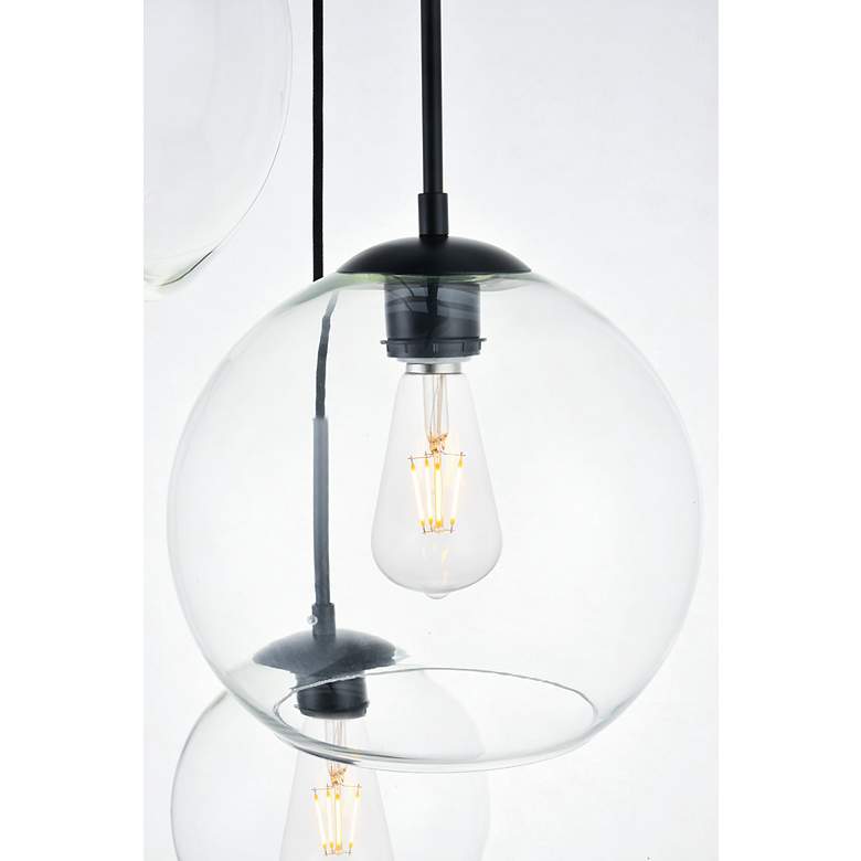 Image 6 Elegant Lighting Baxter 21" Wide Clear Glass Dome Multi-Light Pendant more views