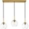 Elegant Lighting Baxter 36" 3-Light Brass Clear Glass Linear Pendant