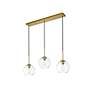 3_Elegant Lighting Baxter 36" 3-Light Brass Clear Glass Linear Pendant more views