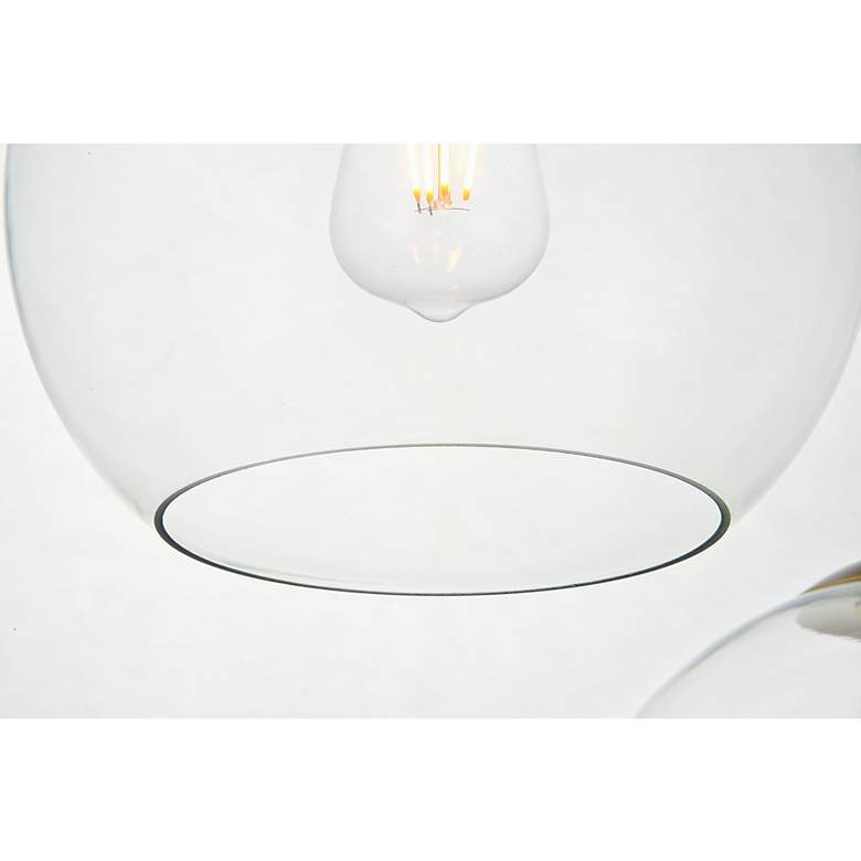 Image 5 Elegant Lighting Baxter 36" 3-Light Brass Clear Glass Linear Pendant more views