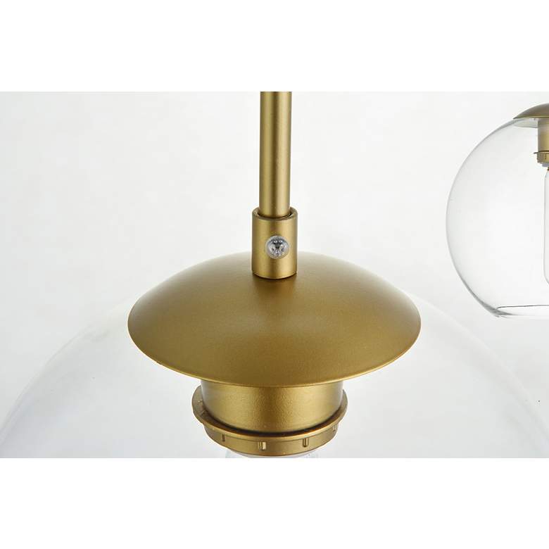 Image 6 Elegant Lighting Baxter 36" 3-Light Brass Clear Glass Linear Pendant more views
