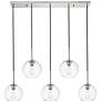 2_Elegant Lighting Baxter 41 3/4" Wide 5-Light Glass and Chrome Pendant