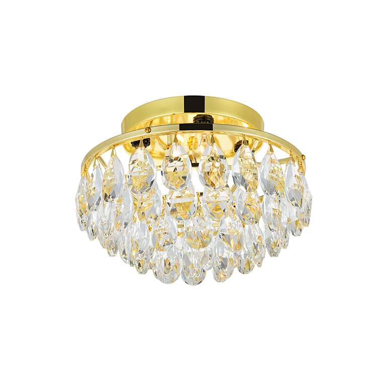 Image 2 Elegant Lighting Clara 14" Wide Gold and Crystal Ceiling Light more views