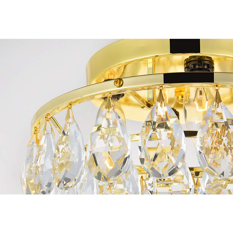 Image 4 Elegant Lighting Clara 14" Wide Gold and Crystal Ceiling Light more views