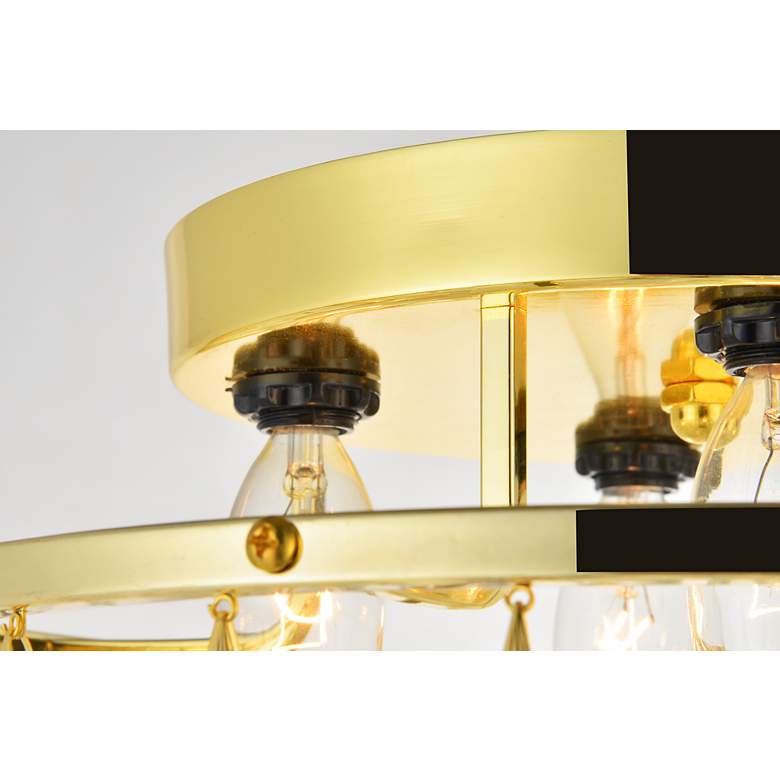 Image 5 Elegant Lighting Clara 14" Wide Gold and Crystal Ceiling Light more views