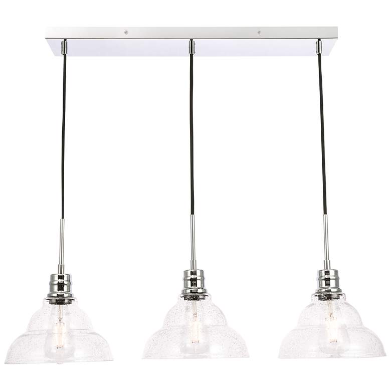 Image 3 Elegant Lighting Clive 34 1/2" Chrome Bubble Glass Multi-Light Pendant