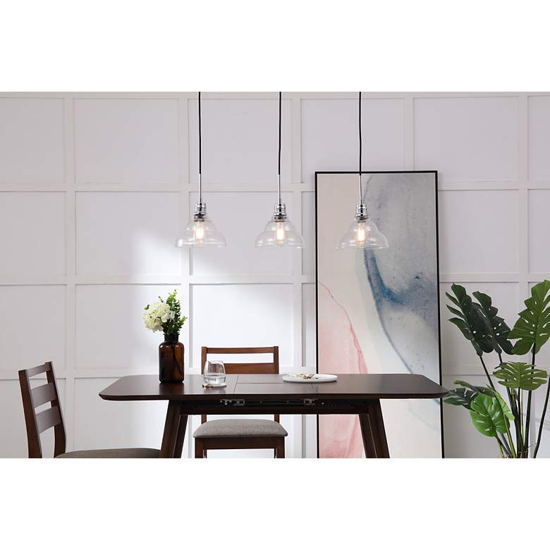 Image 4 Elegant Lighting Clive 34 1/2" Chrome Bubble Glass Multi-Light Pendant more views