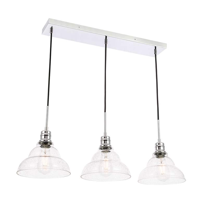 Image 6 Elegant Lighting Clive 34 1/2" Chrome Bubble Glass Multi-Light Pendant more views