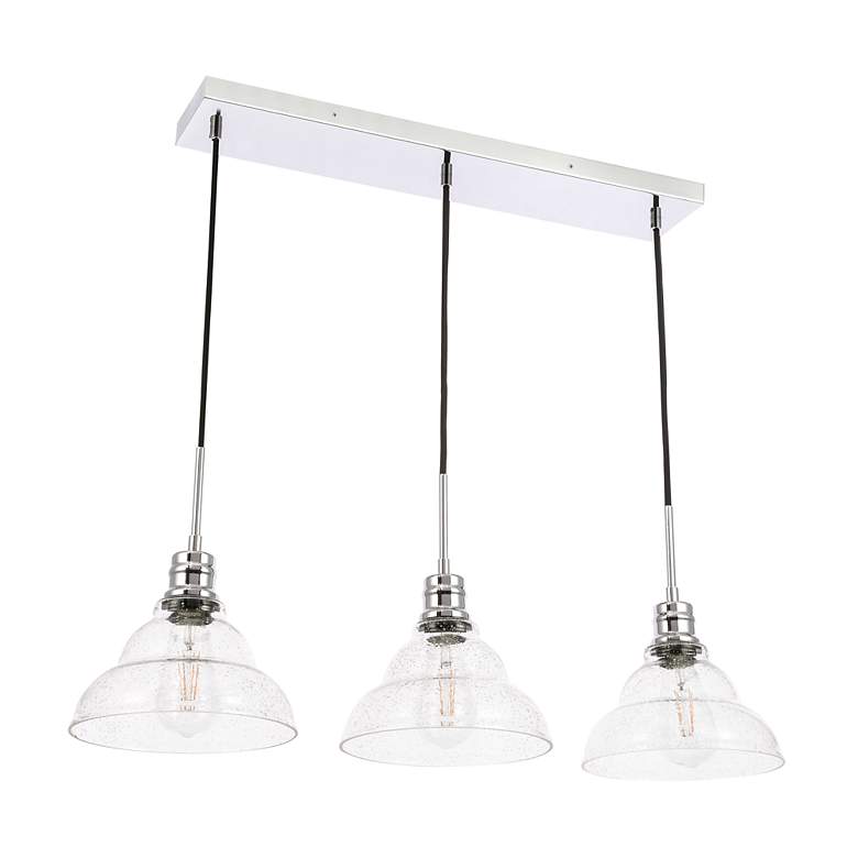 Image 7 Elegant Lighting Clive 34 1/2" Chrome Bubble Glass Multi-Light Pendant more views