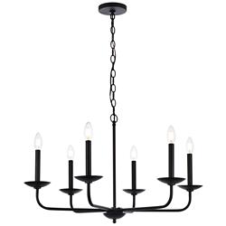 Elegant Lighting Cohen 30" Wide Black 6-Light Candelabra Chandelier