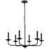 Elegant Lighting Cohen 30" Wide Black 6-Light Candelabra Chandelier
