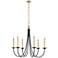 Elegant Lighting Cohen 36" Black and Brass Candelabra Chandelier