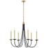 Elegant Lighting Cohen 36" Black and Brass Candelabra Chandelier