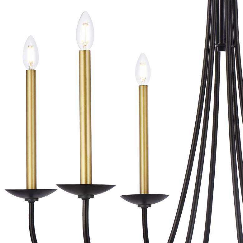 Image 4 Elegant Lighting Cohen 36" Black and Brass Candelabra Chandelier more views