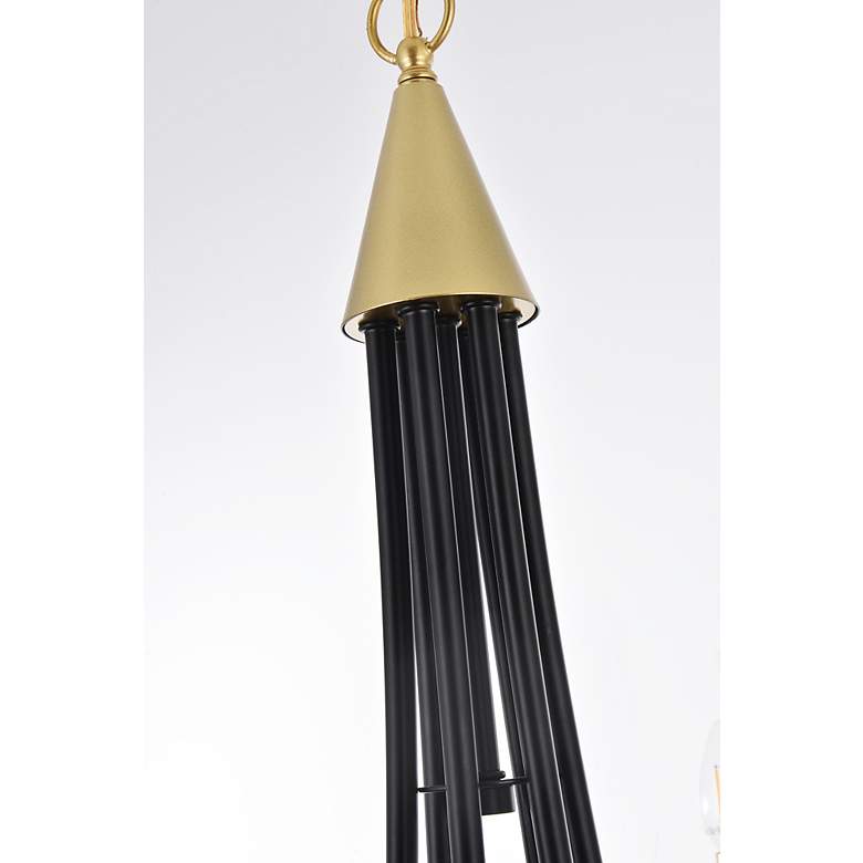 Image 6 Elegant Lighting Cohen 36" Black and Brass Candelabra Chandelier more views