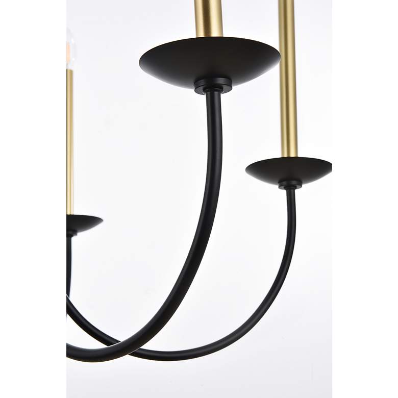Image 7 Elegant Lighting Cohen 36" Black and Brass Candelabra Chandelier more views