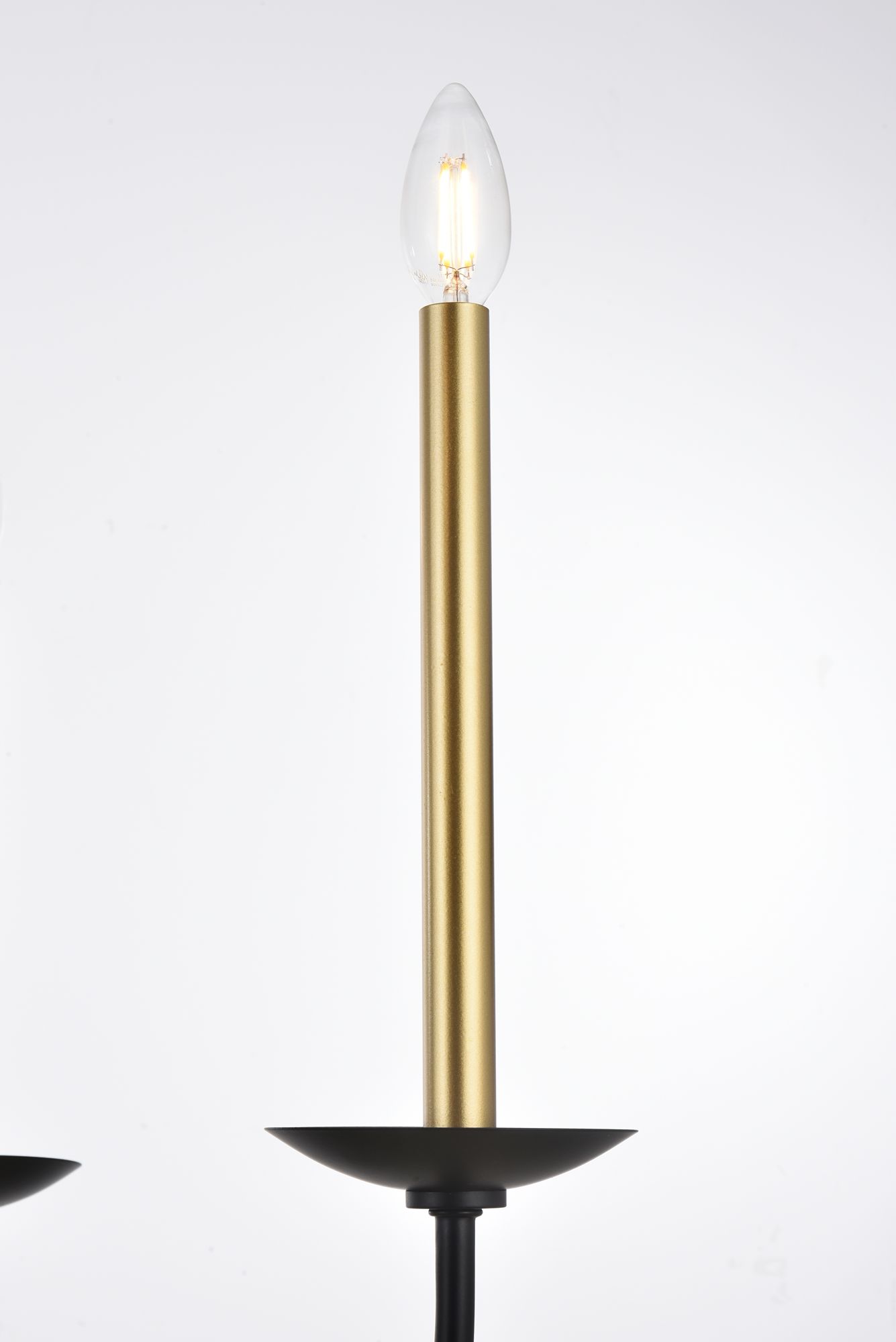 Elegant Lighting Cohen 36" Black and Brass Candelabra Chandelier in scene