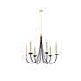 Elegant Lighting Cohen 36" Black and Brass Candelabra Chandelier in scene