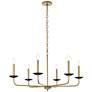 2_Elegant Lighting Cohen 36" Black and Brass Candelabra Chandelier