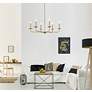 4_Elegant Lighting Cohen 36" Brass Finish Pendant Chandelier more views
