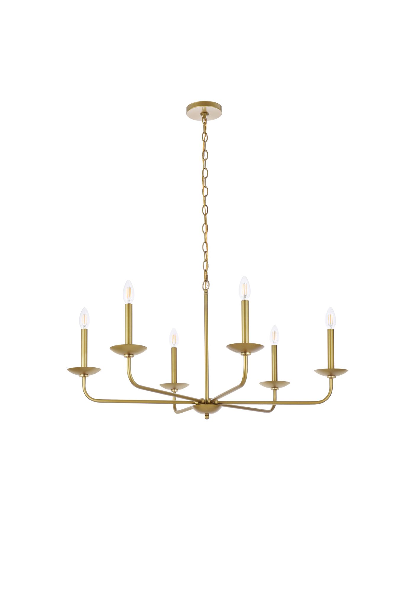 Elegant Lighting Cohen 36" Brass Finish Pendant Chandelier in scene