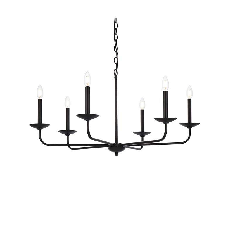 Image 5 Elegant Lighting Cohen 36" Wide Black 6-Light Candelabra Chandelier more views
