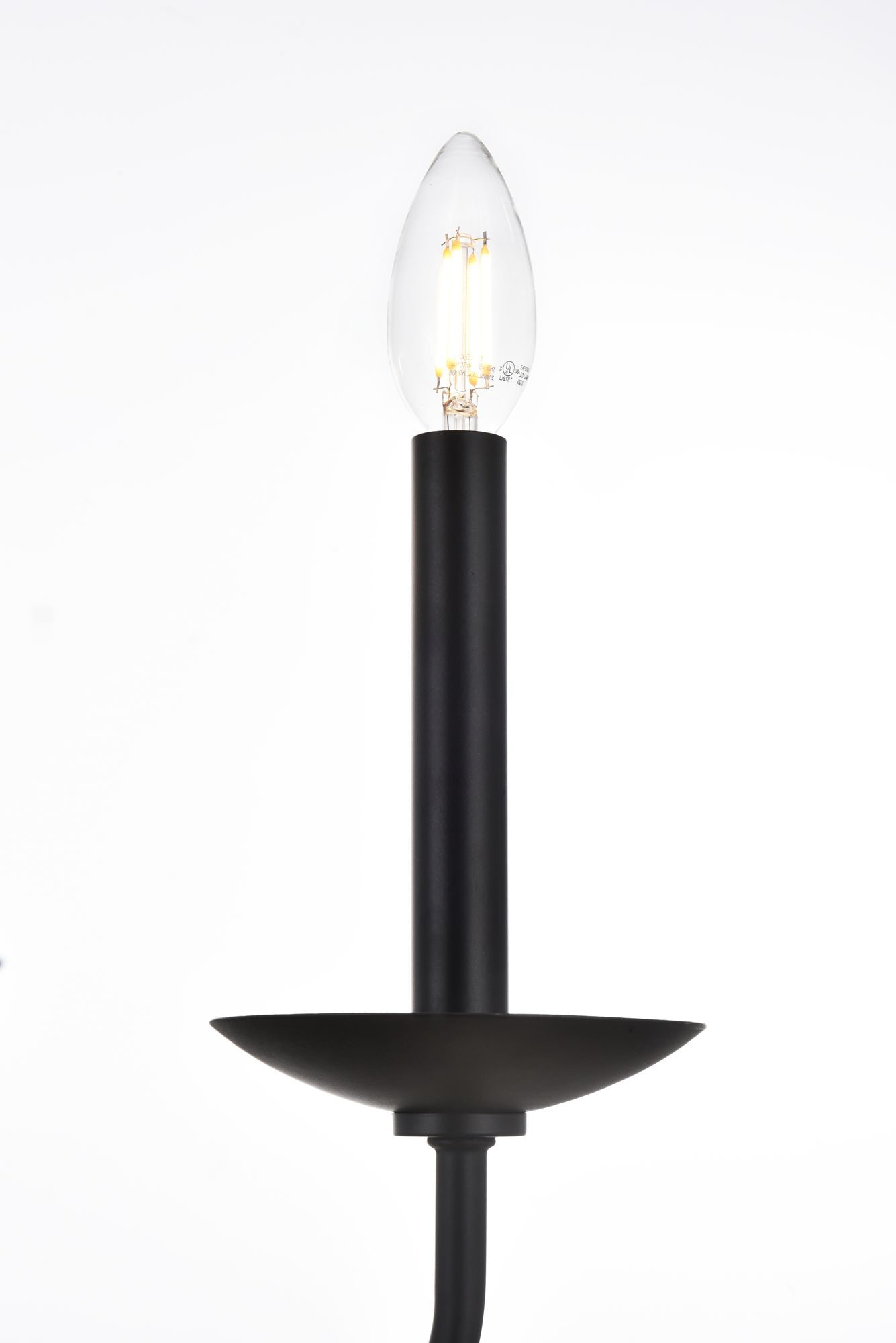 Elegant Lighting Cohen 36" Wide Black 6-Light Candelabra Chandelier in scene