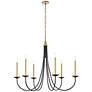 2_Elegant Lighting Cohen 42" Black and Brass Candelabra Arm Chandelier