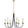 Elegant Lighting Cohen 42" Black and Brass Candelabra Arm Chandelier