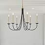 1_Elegant Lighting Cohen 42" Black and Brass Candelabra Arm Chandelier