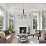 3_Elegant Lighting Cohen 42" Black and Brass Candelabra Arm Chandelier more views