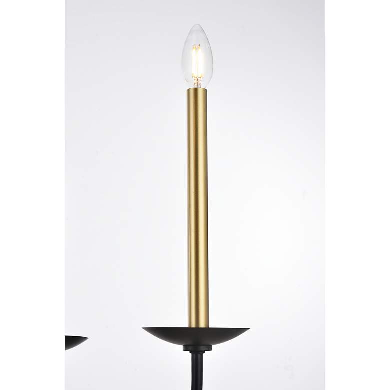 Image 6 Elegant Lighting Cohen 42" Black and Brass Candelabra Arm Chandelier more views