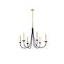 Elegant Lighting Cohen 42" Black and Brass Candelabra Arm Chandelier