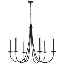 Elegant Lighting Cohen 42" Black Finish Candelabra Arm Chandelier