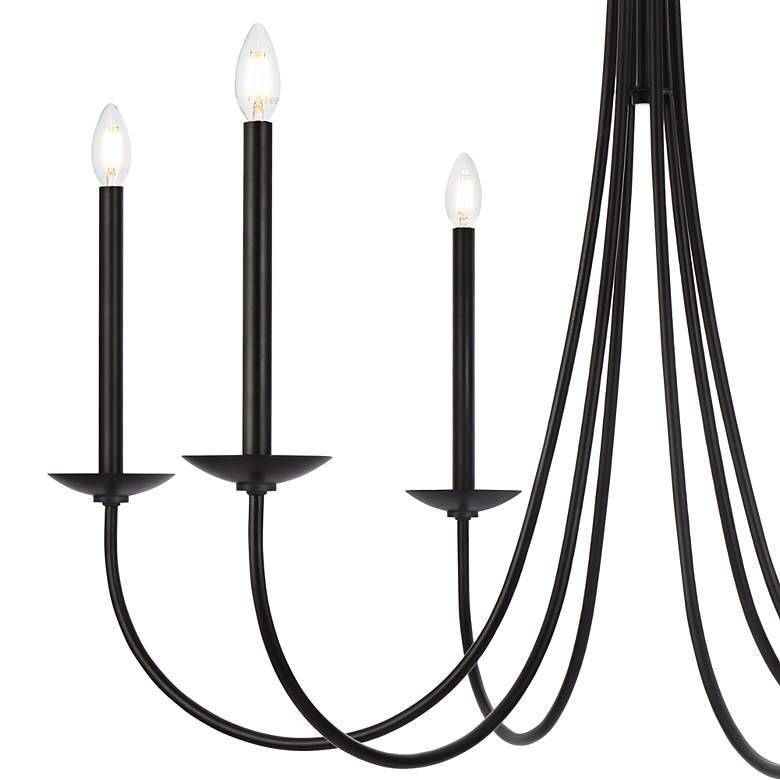 Image 4 Elegant Lighting Cohen 42" Black Finish Candelabra Arm Chandelier more views