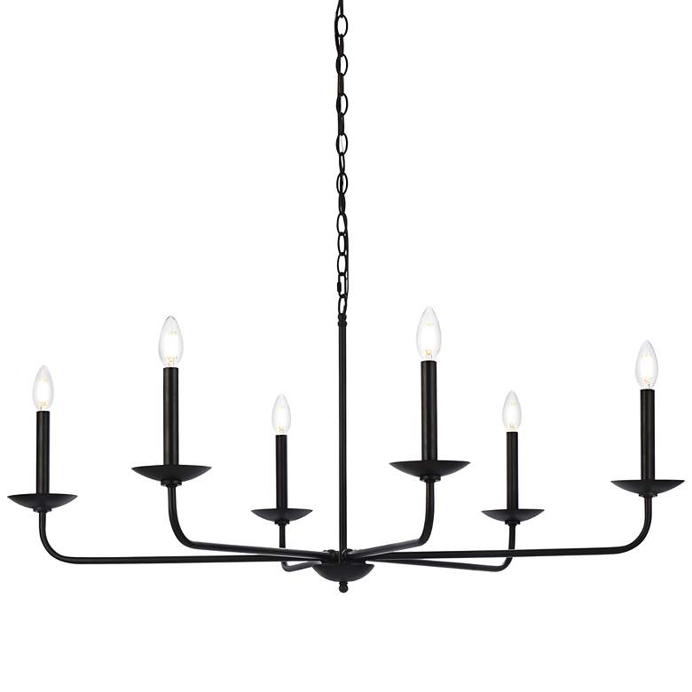 Image 3 Elegant Lighting Cohen 42" Wide Black 6-Light Chandelier