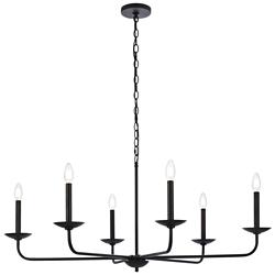 Elegant Lighting Cohen 42" Wide Black 6-Light Chandelier