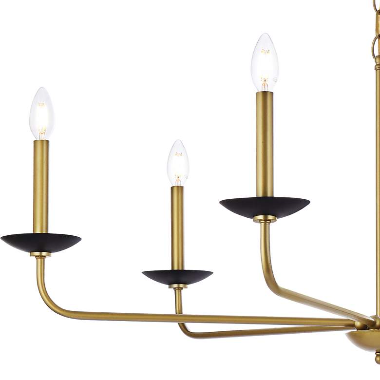 Image 4 Elegant Lighting Cohen 42" Wide Brass and Black 6-Light Chandelier more views