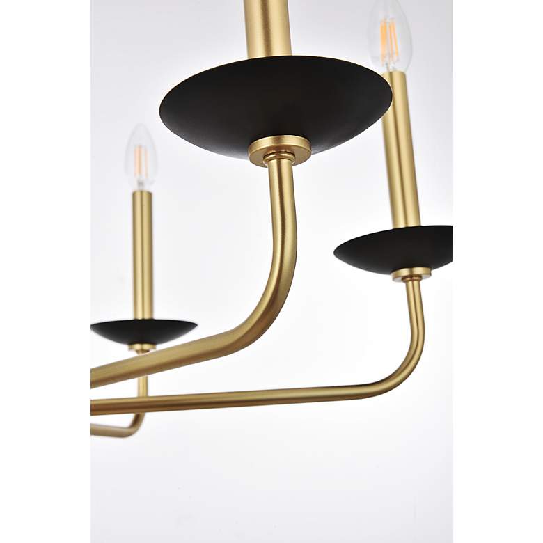 Image 7 Elegant Lighting Cohen 42" Wide Brass and Black 6-Light Chandelier more views