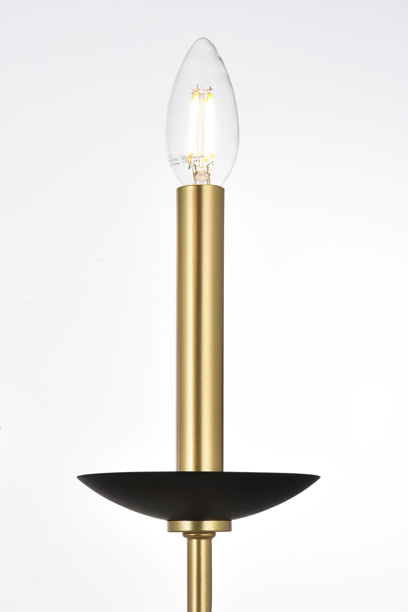 Elegant Lighting Cohen 42" Wide Brass and Black 6-Light Chandelier in scene