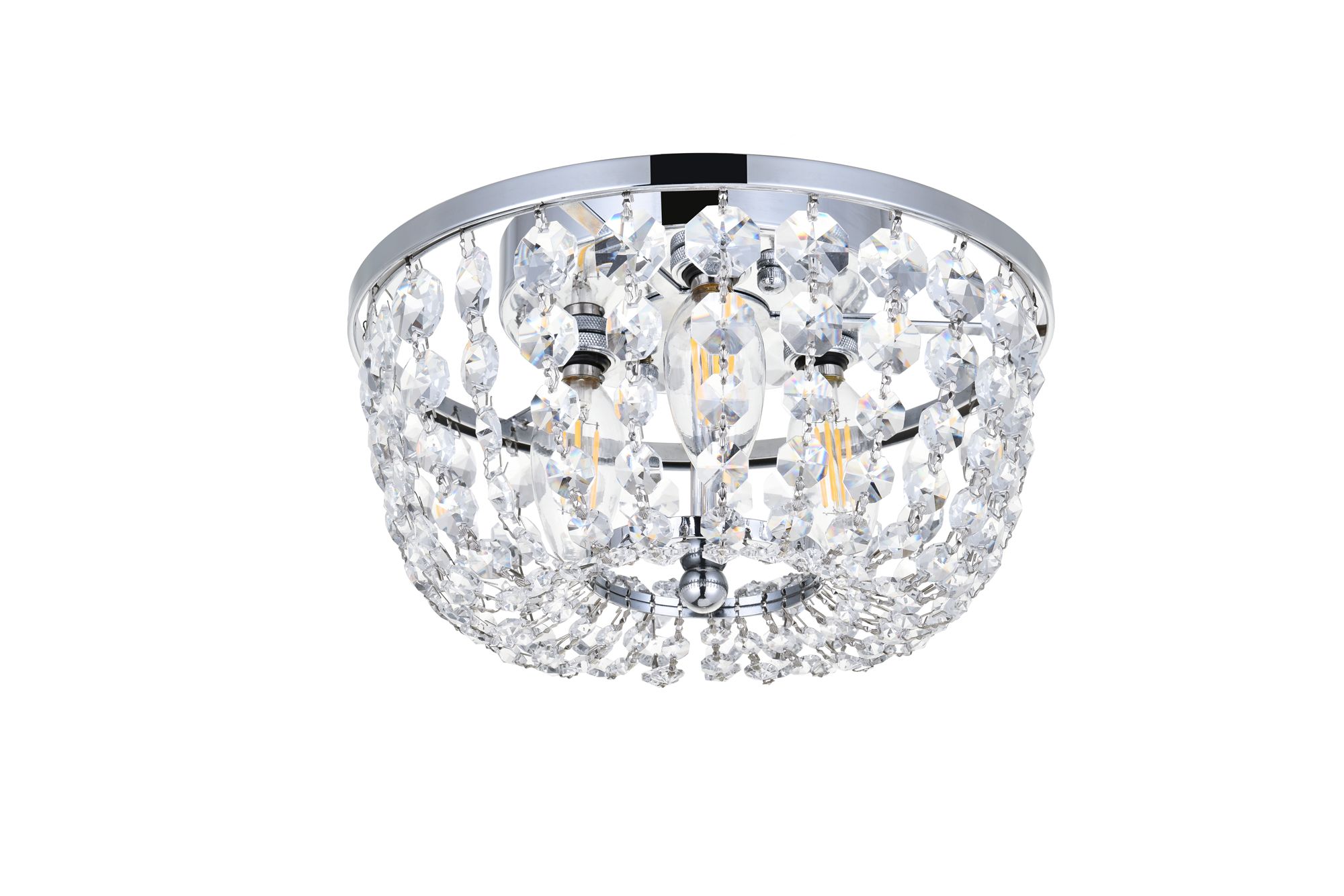 Elegant Lighting Cora 10" Wide Crystal Glass Flush Mount