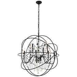 Elegant Lighting Cordelia 43 1/2" Black Crystal 12-Light Chandelier