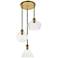Elegant Lighting Destry 18 1/2" Brass Clear Glass Multi-Light Pendant